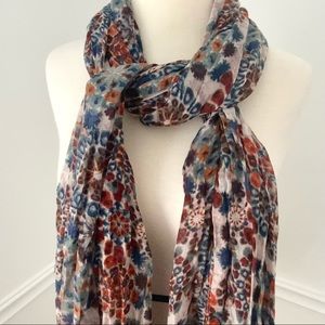 New Boho Scarf David & Young Colorful Oblong Geo Scarf NWT